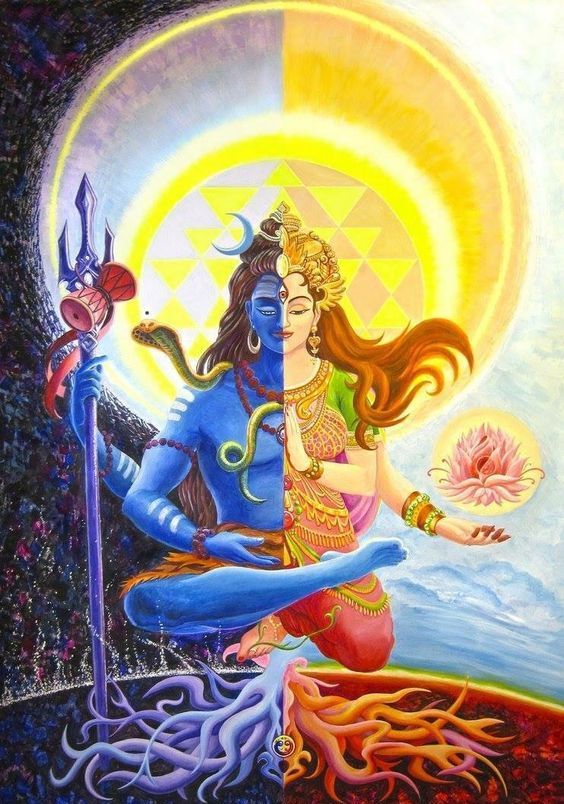 Illustration de Shiva et Shakti en union